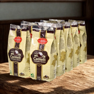 Kit 10 unidades- Café Carnielli Torrado e Moído 500g - Bebida Fina